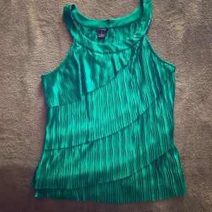 Teal Ruffle Tank Top